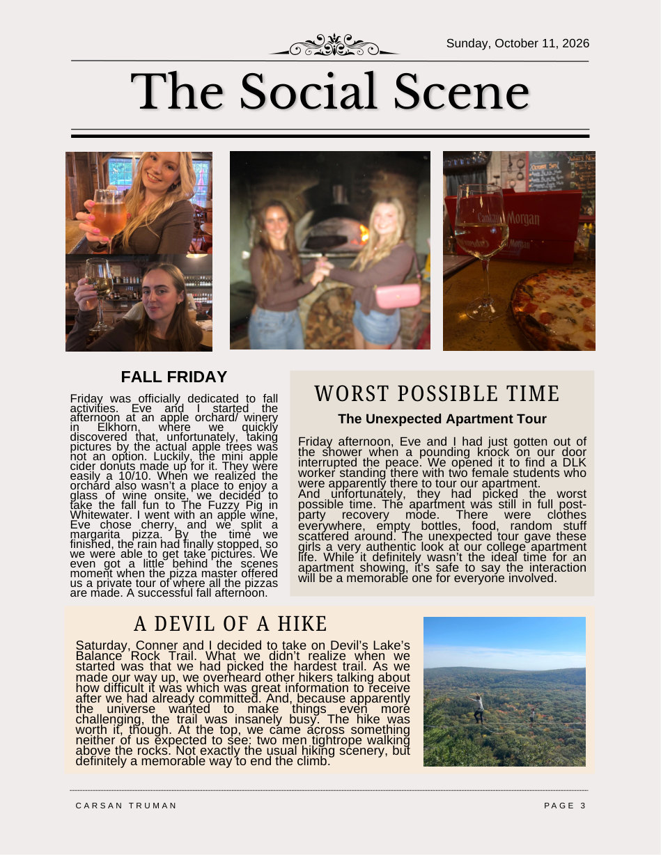 Social Scene page